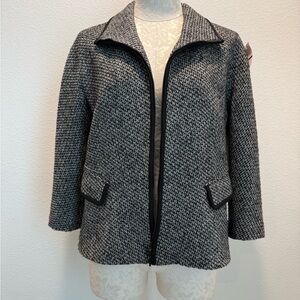 LAFAYETTE 148 tweed blazer jacket coat teacher size 8 cashmere wool camel preppy